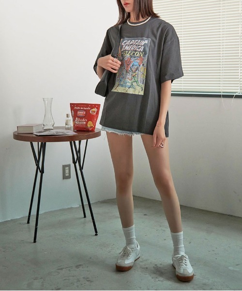 MARVEL（マーベル）の「『MARVEL/マーベル』MARVEL ピグメント風半袖TEE（Tシャツ/カットソー・レディース・ブラック系2/ブラック系1・LL/L/M）」の19枚目の写真