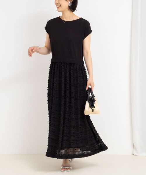 NOLLEY'S　ワンピース　ノーリーズ フリンジ生地ニットワンピース（ワンピース）｜NOLLEY'S