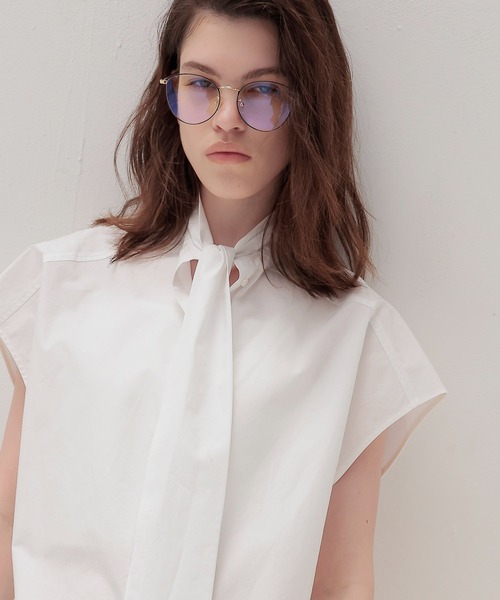 DRESSLAVE(ドレスレイブ)の「big bow tie blouse(ビッグボウタイブラウス)(シャツ/ブラウス・レディース・ライトブルー/ホワイト・38)」の6枚目の写真
