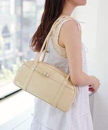 Kastane | 【500mlペットボトル収納可/PUレザー&スウェード】ベルト付ボストンBAG(ボストンバッグ)