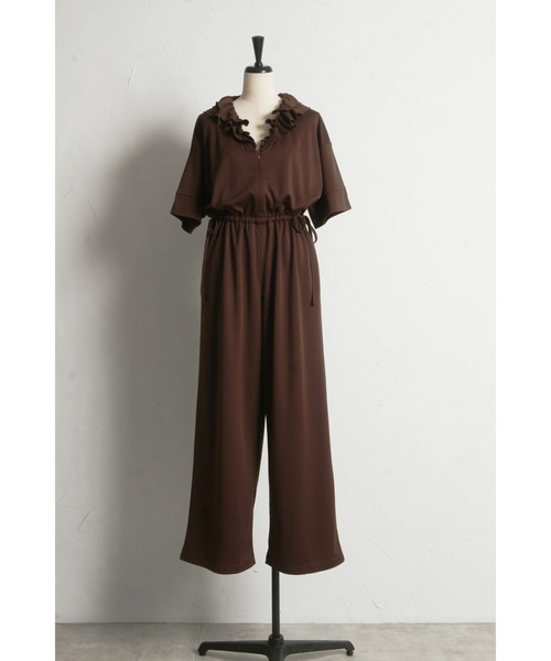 &. NOSTALGIA（アンドドットノスタルジア）の「【ZOZO限定】フリルカラーオールインワン（つなぎ/オールインワン・レディース・ブラック/ブラウン・FREE）」の17枚目の写真