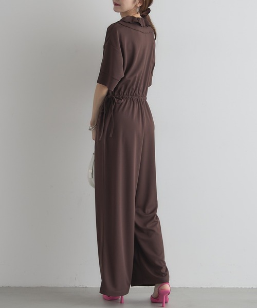 &. NOSTALGIA（アンドドットノスタルジア）の「【ZOZO限定】フリルカラーオールインワン（つなぎ/オールインワン・レディース・ブラック/ブラウン・FREE）」の5枚目の写真