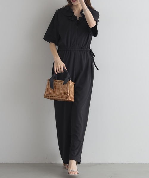 &. NOSTALGIA（アンドドットノスタルジア）の「【ZOZO限定】フリルカラーオールインワン（つなぎ/オールインワン・レディース・ブラック/ブラウン・FREE）」の11枚目の写真