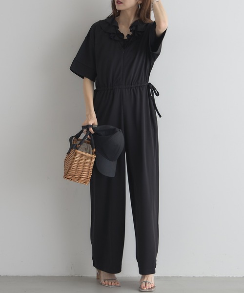 &. NOSTALGIA（アンドドットノスタルジア）の「【ZOZO限定】フリルカラーオールインワン（つなぎ/オールインワン・レディース・ブラック/ブラウン・FREE）」の12枚目の写真