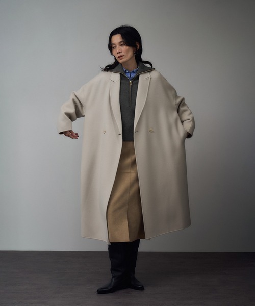 SALON adam et rope'（サロン アダム エ ロペ）の「ハーフジップウールニットスウェットプルオーバー（ニット/セーター・レディース・レッド/グレー/ベージュ・FREE）」の18枚目の写真