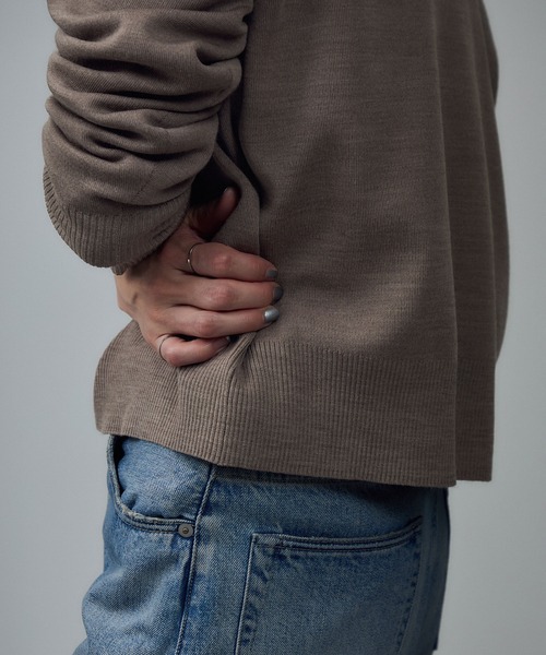 SALON adam et rope'（サロン アダム エ ロペ）の「ハーフジップウールニットスウェットプルオーバー（ニット/セーター・レディース・レッド/グレー/ベージュ・FREE）」の15枚目の写真