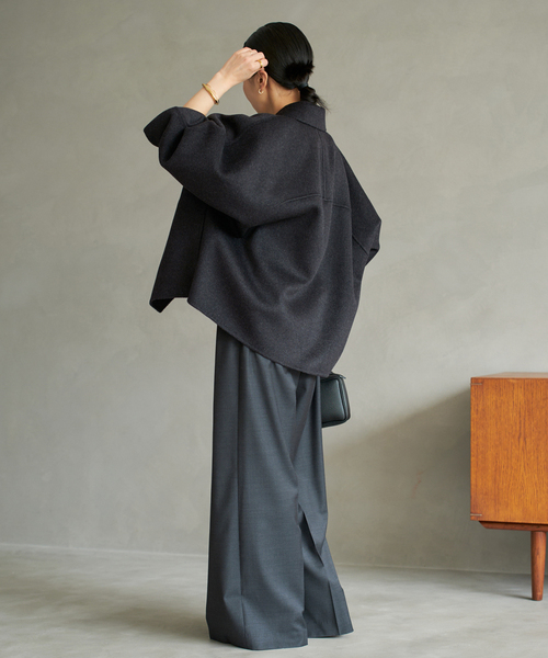 plageハミルトンケープコート 予約》HAMILTON DRAPE HALF コート（その他ブルゾン／アウター