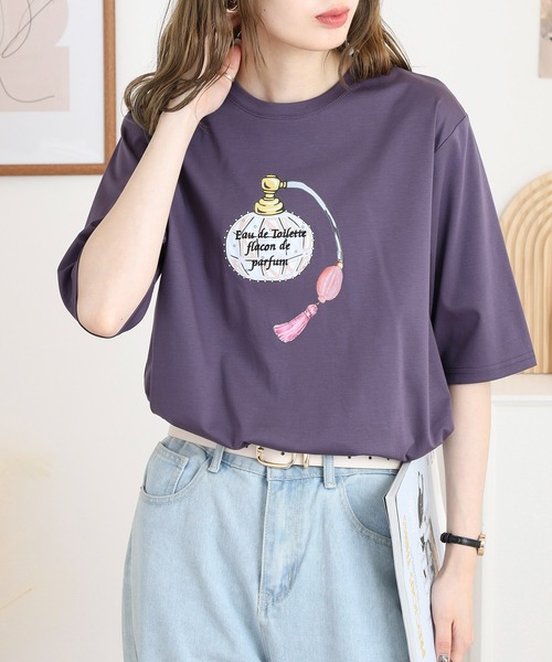 tシャツ BRODIAEA パフュームプリント半袖Tシャツ レディース BRODIAEA パフュームプリント半袖Tシャツ（Tシャツ/カットソー