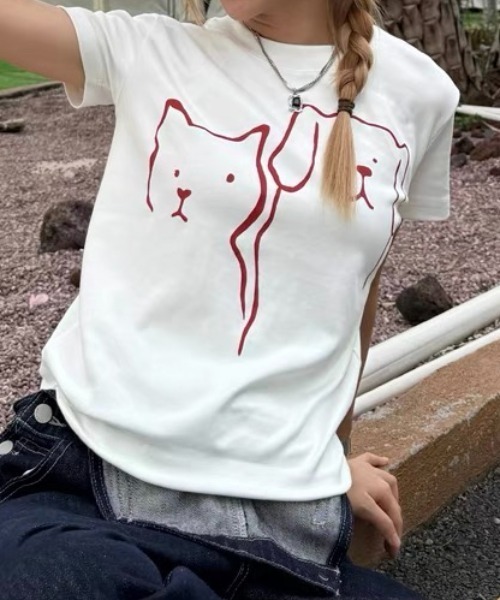 Achic(アシック)の「プリントTシャツ(Tシャツ/カットソー・レディース・ホワイト/ホワイト系その他2/ホワイト系その他3/ホワイト系その他・M)」の4枚目の写真