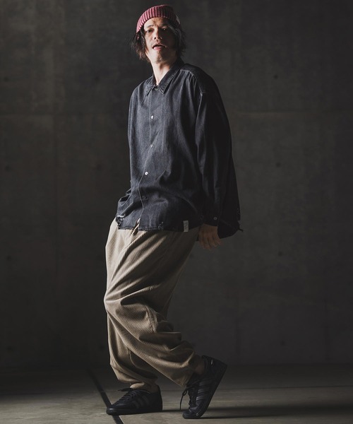 GLIMCLAP(グリムクラップ)の「ms6161-Ripped denim shirt デニムシャツ(シャツ/ブラウス・メンズ・インディゴブルー/ブラック・S/M/L)」の15枚目の写真