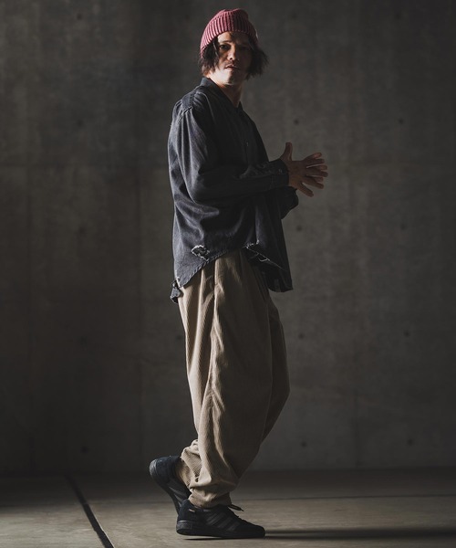 GLIMCLAP(グリムクラップ)の「ms6161-Ripped denim shirt デニムシャツ(シャツ/ブラウス・メンズ・インディゴブルー/ブラック・S/M/L)」の16枚目の写真