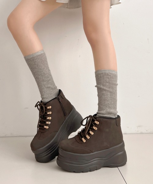 セール】厚底 ボリューム プラットフォーム ハイカット ワーク