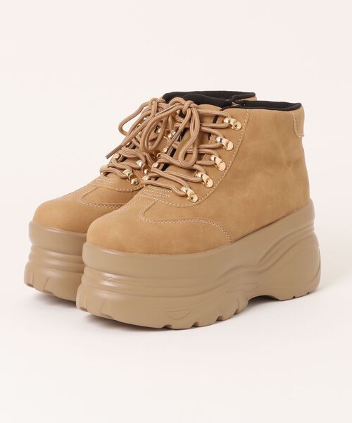 23cm オフ✖️ベージュ　オンワードクローゼットプラットフォームスニーカー 23cm オフ✖️ベージュ オンワードクローゼットプラットフォーム