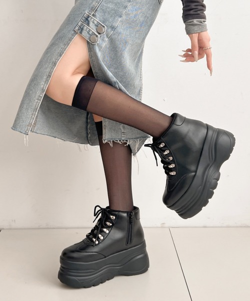 ♡ニコニコ　スニーカー、パンプスセット♡ 厚底 ボリューム プラットフォーム ハイカット ワーク スニーカー 2679