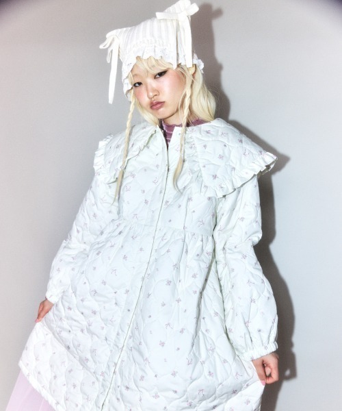 Candy Stripper（キャンディストリッパー）の「GARDEN QUILTING コート（ダウンジャケット/コート・レディース・オフホワイト/アイボリー/ブラック・FREE）」の5枚目の写真