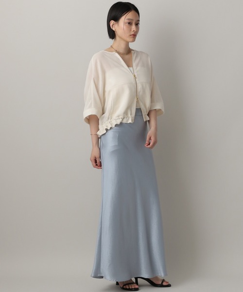 A part by（アパートバイ）の「リネンライクメッシュブルゾン（ブルゾン・レディース・アイボリー/グレー系その他4・FREE）」の12枚目の写真