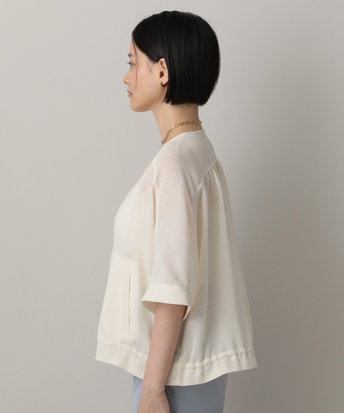 A part by（アパートバイ）の「リネンライクメッシュブルゾン（ブルゾン・レディース・アイボリー/グレー系その他4・FREE）」の18枚目の写真