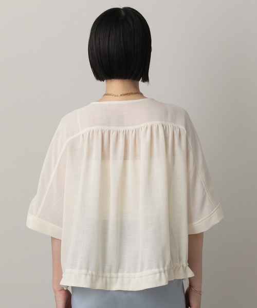 A part by（アパートバイ）の「リネンライクメッシュブルゾン（ブルゾン・レディース・アイボリー/グレー系その他4・FREE）」の19枚目の写真