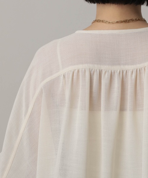 A part by（アパートバイ）の「リネンライクメッシュブルゾン（ブルゾン・レディース・アイボリー/グレー系その他4・FREE）」の20枚目の写真