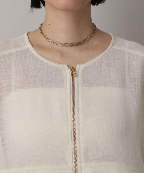 A part by（アパートバイ）の「リネンライクメッシュブルゾン（ブルゾン・レディース・アイボリー/グレー系その他4・FREE）」の22枚目の写真