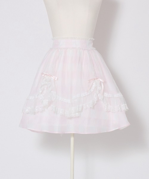 mellfy memory（メルフィーメモリー）の「Fairy gingham tulle apron スカート（スカート・レディース・ブルー/ピンク・M/S）」の7枚目の写真