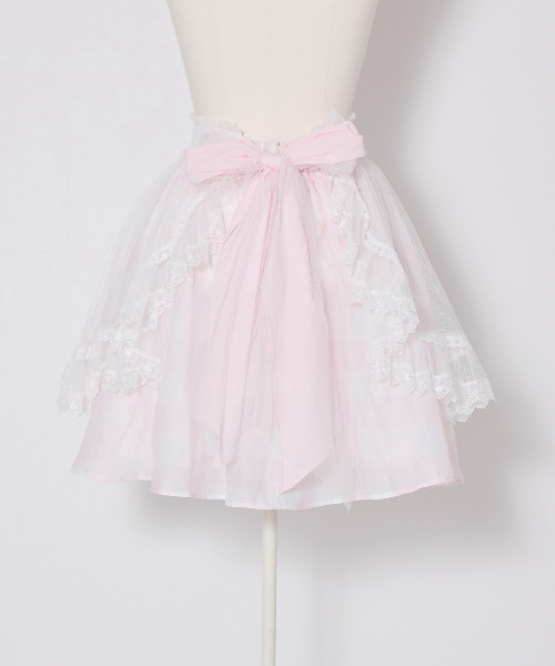mellfy memory（メルフィーメモリー）の「Fairy gingham tulle apron スカート（スカート・レディース・ブルー/ピンク・M/S）」の8枚目の写真