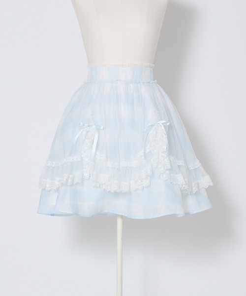 mellfy memory（メルフィーメモリー）の「Fairy gingham tulle apron スカート（スカート・レディース・ブルー/ピンク・M/S）」の10枚目の写真