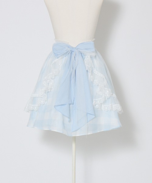 mellfy memory（メルフィーメモリー）の「Fairy gingham tulle apron スカート（スカート・レディース・ブルー/ピンク・M/S）」の12枚目の写真
