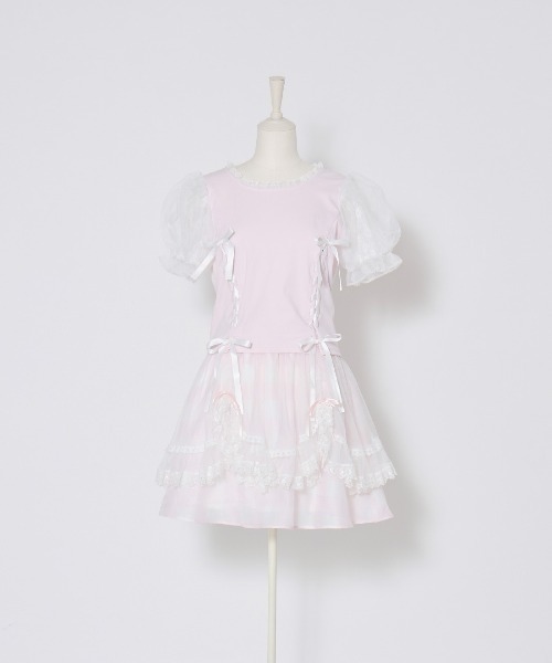 mellfy memory（メルフィーメモリー）の「Fairy gingham tulle apron スカート（スカート・レディース・ブルー/ピンク・M/S）」の16枚目の写真