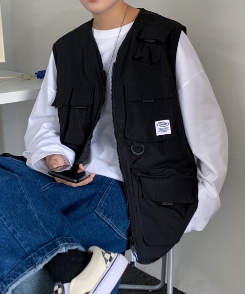 link lot(リンクロット)の「ナイロンタクティカルベスト(ベスト・メンズ・ブラック/カーキ・F)」の9枚目の写真