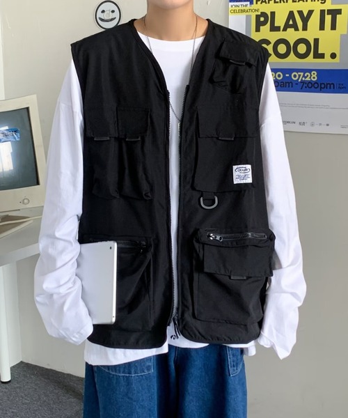 link lot(リンクロット)の「ナイロンタクティカルベスト(ベスト・メンズ・ブラック/カーキ・F)」の10枚目の写真