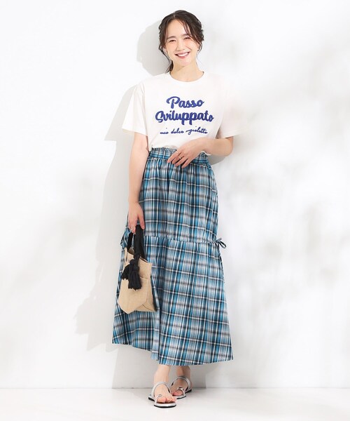 Cutie Blonde(キューティーブロンド)の「【ひんやり/S-LL】サガラ刺繍ロゴTシャツ(Tシャツ/カットソー・レディース・ブラック/グリーン/ホワイト・03/02/01/04)」の14枚目の写真