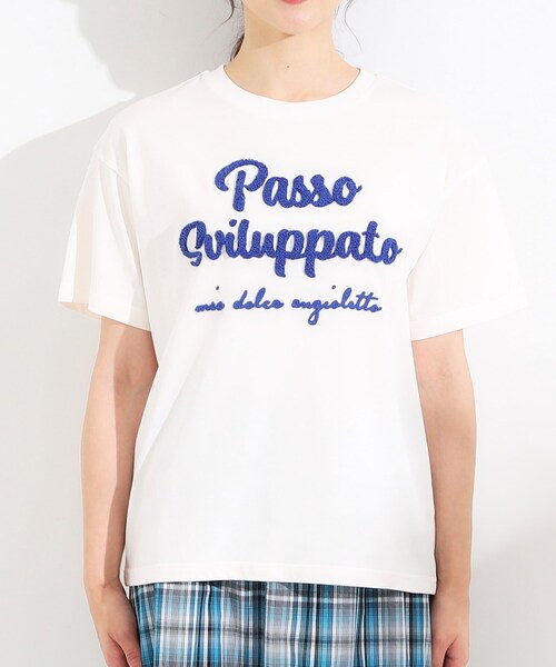 Cutie Blonde(キューティーブロンド)の「【ひんやり/S-LL】サガラ刺繍ロゴTシャツ(Tシャツ/カットソー・レディース・ブラック/グリーン/ホワイト・03/02/01/04)」の16枚目の写真