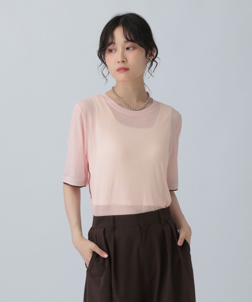 LEPSIM（レプシィム）の「シアー配色メロープルオーバー　574395（Tシャツ/カットソー・レディース・ブラック/ピンク/オフホワイト・FREE）」の10枚目の写真