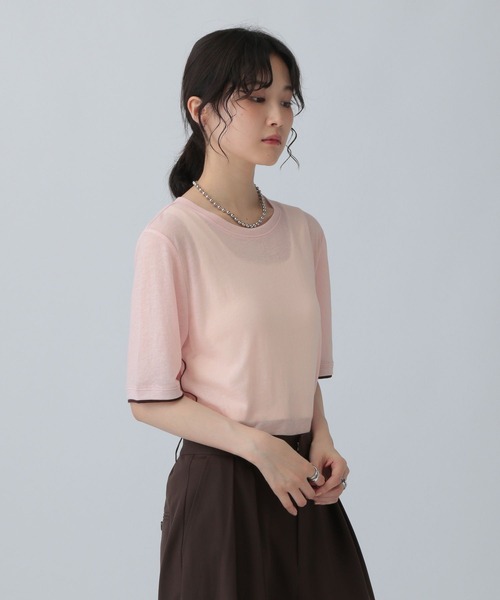 LEPSIM（レプシィム）の「シアー配色メロープルオーバー　574395（Tシャツ/カットソー・レディース・ブラック/ピンク/オフホワイト・FREE）」の11枚目の写真