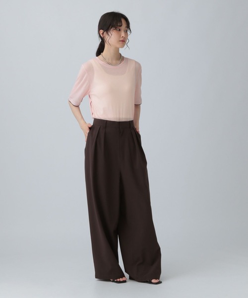 LEPSIM（レプシィム）の「シアー配色メロープルオーバー　574395（Tシャツ/カットソー・レディース・ブラック/ピンク/オフホワイト・FREE）」の13枚目の写真