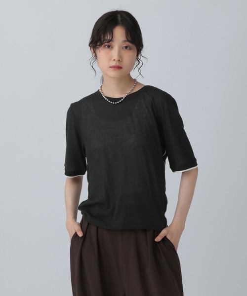 LEPSIM（レプシィム）の「シアー配色メロープルオーバー　574395（Tシャツ/カットソー・レディース・ブラック/ピンク/オフホワイト・FREE）」の16枚目の写真