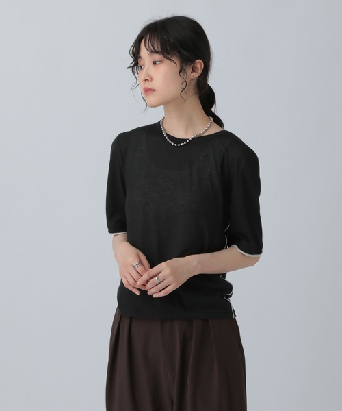 LEPSIM（レプシィム）の「シアー配色メロープルオーバー　574395（Tシャツ/カットソー・レディース・ブラック/ピンク/オフホワイト・FREE）」の17枚目の写真