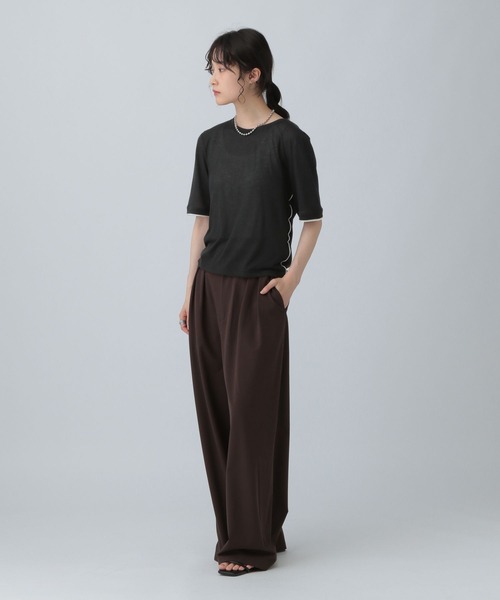 LEPSIM（レプシィム）の「シアー配色メロープルオーバー　574395（Tシャツ/カットソー・レディース・ブラック/ピンク/オフホワイト・FREE）」の21枚目の写真