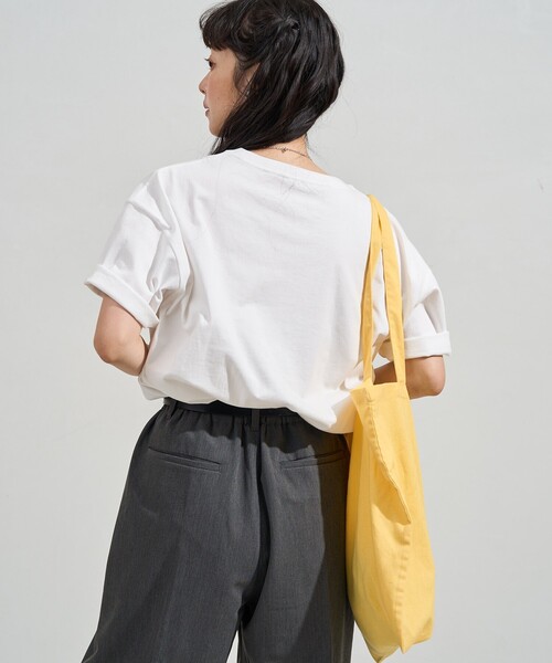 FREAK'S STORE(フリークスストア)の「news paper Tシャツ/ニュースペーパー プリントTシャツ(Tシャツ/カットソー・レディース・オフホワイト/チャコールグレー・ONE SIZE)」の7枚目の写真