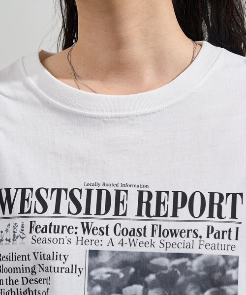 FREAK'S STORE(フリークスストア)の「news paper Tシャツ/ニュースペーパー プリントTシャツ(Tシャツ/カットソー・レディース・オフホワイト/チャコールグレー・ONE SIZE)」の12枚目の写真