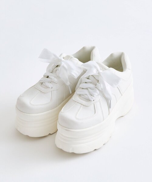 セール】サテンリボン厚底スニーカー（スニーカー）｜OLIVE des OLIVE