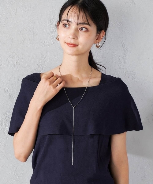 a.v.v（アーヴェヴェ）の「オフショルニット（ニット/セーター・レディース・ネイビー/グレー系その他・38）」の5枚目の写真