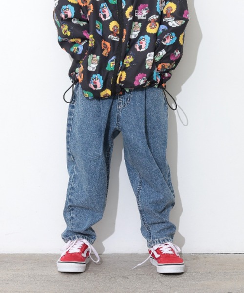 Ocean&Ground（オーシャン&グラウンド）の「ﾃﾞﾆﾑﾃｰﾊﾟｰﾄﾞﾀｯｸﾊﾟﾝﾂ（デニムパンツ・キッズ・ケミカルウォッシュ/ブラック/ワンウォッシュ・90/100/110/120/130/140）」の3枚目の写真