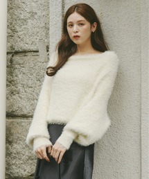 Olu. | オフショルダーシャギーニット(ニット/セーター)