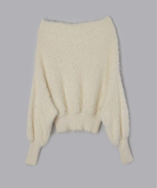 Olu.（オルドット）の「オフショルダーシャギーニット（ニット/セーター・レディース・ベビーピンク/チャコールグレー/アイボリー・FREE）」の10枚目の写真