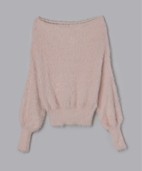 Olu.（オルドット）の「オフショルダーシャギーニット（ニット/セーター・レディース・ベビーピンク/チャコールグレー/アイボリー・FREE）」の5枚目の写真