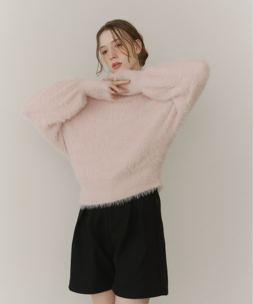 Olu.（オルドット）の「オフショルダーシャギーニット（ニット/セーター・レディース・ベビーピンク/チャコールグレー/アイボリー・FREE）」の17枚目の写真