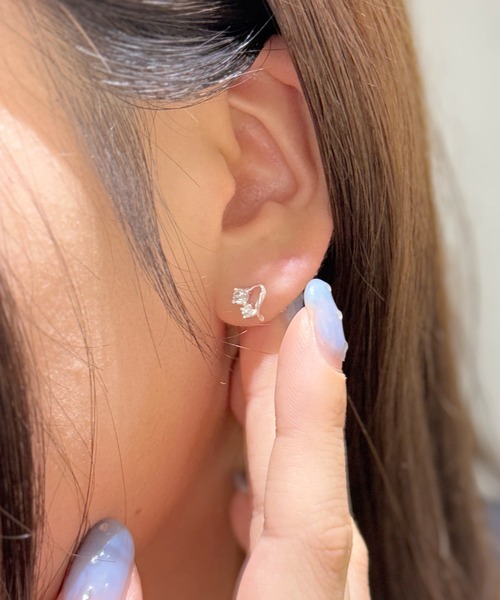キュービックハートピアス（ピアス（両耳用））｜Heartdance