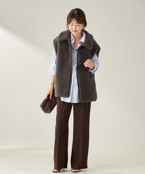 plage（プラージュ）の「lesTendre boa ベスト（その他アウター・レディース・チャコールグレー・36/38）」の20枚目の写真